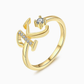 ✨ 50% RABATT! 💍 Justerbar Rhinestone Initialbokstav Ring for Kvinner