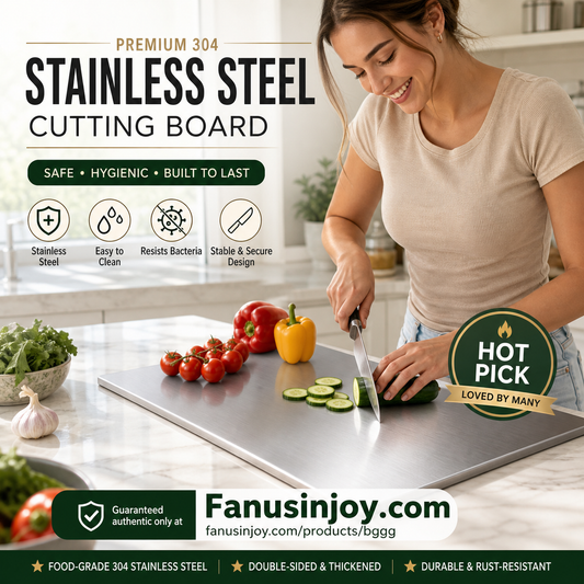 🔪50% OFF NOW! Food Grade 304 Stainless Steel Cutting Board – Double Sided Thickened Hygienic Chopping Board, Rust Resistant & Easy Clean for Kitchen Prep