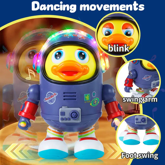 🔥Time-Limited Special💥Dancing Space Duck Toy - Interactive LED Light & Music with Solar Sensor for Fun Cosmic Dance Moves 🌟🚀