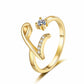 ✨ 50% RABATT! 💍 Justerbar Rhinestone Initialbokstav Ring for Kvinner
