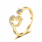 ✨ 50% RABATT! 💍 Justerbar Rhinestone Initialbokstav Ring for Kvinner
