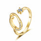 ✨ 50% RABATT! 💍 Justerbar Rhinestone Initialbokstav Ring for Kvinner