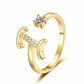 ✨ 50% RABATT! 💍 Justerbar Rhinestone Initialbokstav Ring for Kvinner