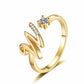 ✨ 50% RABATT! 💍 Justerbar Rhinestone Initialbokstav Ring for Kvinner