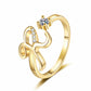 ✨ 50% RABATT! 💍 Justerbar Rhinestone Initialbokstav Ring for Kvinner