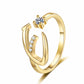 ✨ 50% RABATT! 💍 Justerbar Rhinestone Initialbokstav Ring for Kvinner