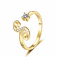 ✨ 50% RABATT! 💍 Justerbar Rhinestone Initialbokstav Ring for Kvinner