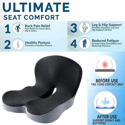 🔥Time-Limited Special💥 Non-Slip Memory Foam Seat Cushion , Breathable Mesh & Universal Fit for Car, Office & Wheelchair