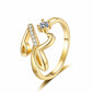 ✨ 50% RABATT! 💍 Justerbar Rhinestone Initialbokstav Ring for Kvinner