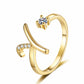✨ 50% RABATT! 💍 Justerbar Rhinestone Initialbokstav Ring for Kvinner
