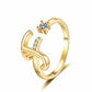 ✨ 50% RABATT! 💍 Justerbar Rhinestone Initialbokstav Ring for Kvinner