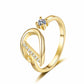 ✨ 50% RABATT! 💍 Justerbar Rhinestone Initialbokstav Ring for Kvinner