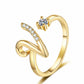 ✨ 50% RABATT! 💍 Justerbar Rhinestone Initialbokstav Ring for Kvinner