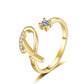 ✨ 50% RABATT! 💍 Justerbar Rhinestone Initialbokstav Ring for Kvinner