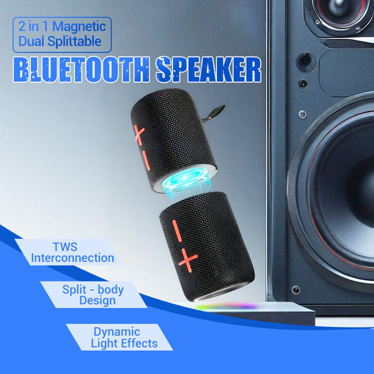 🔊✨ 2 i 1 magnetisk Bluetooth-høyttaler med to deler 🎶