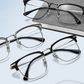 👓 TIDSBEGRENSET 50% RABATT! ✨ Motebriller med halvramme – Fotokromatisk, blokkær blått lys, lett 🛡️