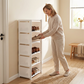 👠 50 % RABATT NÅ! 🚪 Vertikal skohylle til inngangsparti – Plassbesparende, solid metallramme og enkel montering 👟