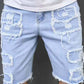 🩳50 % RABATT!✨Slitte denimshorts til herre med frynsede detaljer🧵 Trendy stil, slitesterkt denim, komfortabel å ha på hele dagen ☀️