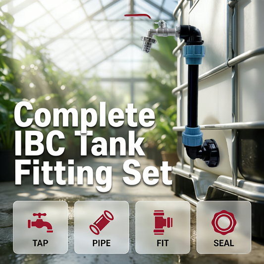 🚰 BEGRENSET TID 50 % RABATT! 💧 IBC-tankkoblingssett – Lekkasjesikker, kran i sinklegering, verktøyfri, komplett ✨