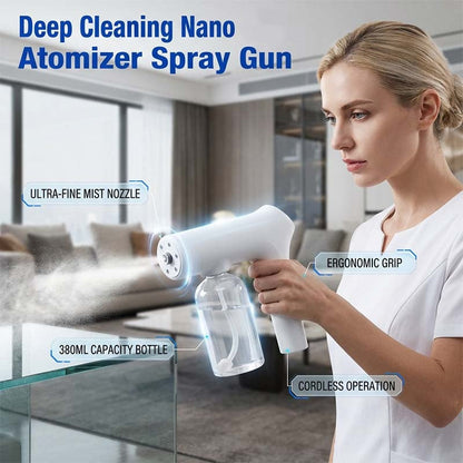 🎁 2026 Nya Ankomster 50% rabatt💥Sladdlös nano-spraypistol – justerbar dimma, inget sladdkrångel. Perfekt för desinfektion och dammtorkning. Ett måste för städningen! 🔫🌿