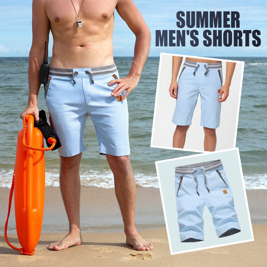🩳NÅ 50 % RABATT ✨Herreshorts med Fargeblokk og Snøring i Midjen ☀️ Perfekt til fritid og sommeraktiviteter 🔥