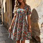 👗NÅ 50 % RABATT✨Blomstret Sommerkjole for Dame med V-hals og Korte Ermer 🌸 Luftig stoff, vakkert blomstermønster, elegant og komfortabel ☀️