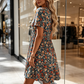 👗NÅ 50 % RABATT✨Blomstret Sommerkjole for Dame med V-hals og Korte Ermer 🌸 Luftig stoff, vakkert blomstermønster, elegant og komfortabel ☀️