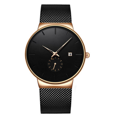 ⌚NÅ 50 % RABATT – HALV PRIS 🔥 Herre minimalistisk vanntett kvartsur ⚫ Enkelt design, vanntett funksjon, presist kvartsverk ✨