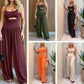 🩱NÅ 50 % RABATT✨Ermeløs jumpsuit med utskjæringer, vide ben og knyting i ryggen 💃 Stilig design, luftig stoff og behagelig passform til sommerdager 🌸