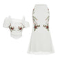 Elegant sett for damer: Off-shoulder topp og brodert fiskehaleskjørt
