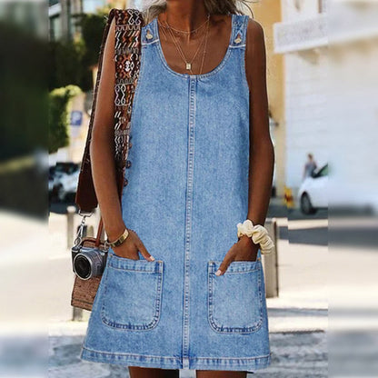 Casual-kjole i denim for damer