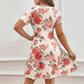 🌸 TIDSBEGRENSET 50% RABATT! 💥 Dame Elegant Blomsterprint Kjole med Rynket Kant – Tilpasset Midje, Pustende, Allsidig ✨