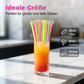 🍹Kun for en begrenset tid 50 % rabatt🍹🌈Fargerike plastskje-formede sugerør for smoothies