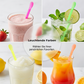 🍹Kun for en begrenset tid 50 % rabatt🍹🌈Fargerike plastskje-formede sugerør for smoothies