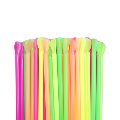 🍹Kun for en begrenset tid 50 % rabatt🍹🌈Fargerike plastskje-formede sugerør for smoothies