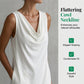 👗 TIDSBEGRENSET 50% RABATT! 💥 Elegant Slank Passform Cowl-hals Kjole – Ermeløs, Sidelommer, Allsidig ✨