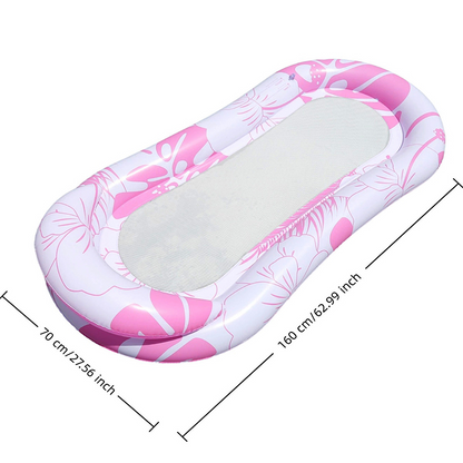 🔥⏰50% RABATT NÅ⏰🔥 Oppblåsbar Bassengflyte-Hengekøye med Mesh-Senter 🏊‍♀️💦