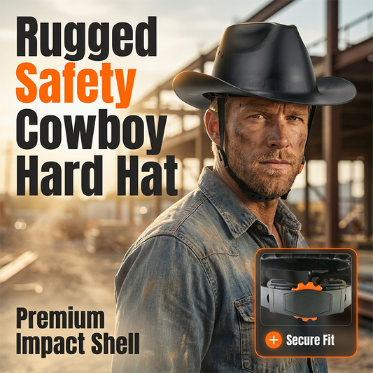 ⏳Begrenset tid 50% rabatt⏰Cowboy-stil Bredbremmet Sikkerhetshjelmhatt🤠