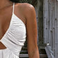 👗 BEGRENSET TID 50% RABATT! ✨ Dame Sommer Sexy V-hals Maxikjole – Dyp V-hals, Frontutskjæring, Høy Splitt, Åpen Rygg ☀️