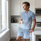⏳Tidsbegrenset tilbud⏰ Herreskjorte med geometrisk mønster og shorts-sett – Moderne mønster & pustende koordinert look 🔷