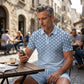 ⏳Tidsbegrenset tilbud⏰ Herreskjorte med geometrisk mønster og shorts-sett – Moderne mønster & pustende koordinert look 🔷