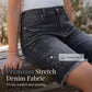 👖🌅✨ TIDSBEGRENSET 50% RABATT! Dame Casual Høytlivede Frynset Denim Shorts – Flatterende Høy Midje, Slankende Passform, Rå Frynse Kant – Fremhever Midjen og Forlenger Bena for et Chic Sommerlig Utseende 🦵