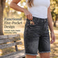 👖🌅✨ TIDSBEGRENSET 50% RABATT! Dame Casual Høytlivede Frynset Denim Shorts – Flatterende Høy Midje, Slankende Passform, Rå Frynse Kant – Fremhever Midjen og Forlenger Bena for et Chic Sommerlig Utseende 🦵