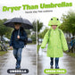🐸 50% RABATT! Barns Frosk-Regnponcho ☔– Vanntett, Lett & Ryggsekkvennlig