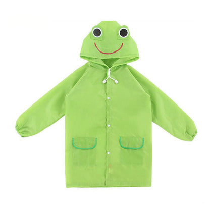 🐸 50% RABATT! Barns Frosk-Regnponcho ☔– Vanntett, Lett & Ryggsekkvennlig