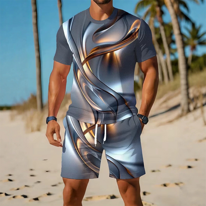 Herre Casual Grafisk T-skjorte og Shorts Sett