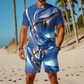 Herre Casual Grafisk T-skjorte og Shorts Sett