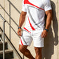 Herre Casual Sommer T-skjorte & Shorts 2-delt Sett