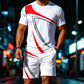 Herre Casual Sommer T-skjorte & Shorts 2-delt Sett