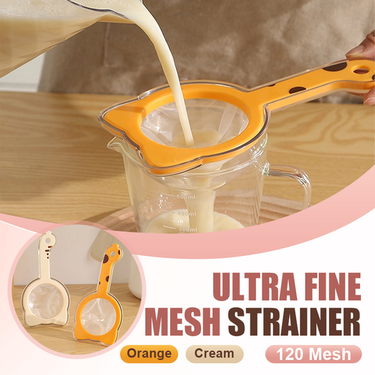 🥣 Multifunksjonelt kjøkkensil-sett med trakt ✨ Fint stålsil for juice, sauser, supper & babymat